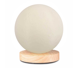 Φωτιστικό επιτραπέζιο Lumo E14 ξύλινο - Pvc χρώμα φυσικό - κρεμ Ø12x17εκ.