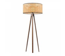 Φωτιστικό δαπέδου Rivo E27 ξύλινο - ρατάν χρώμα φυσικό Ø38x140εκ.