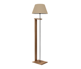 Φωτιστικό δαπέδου Moris MDF - ύφασμα PVC χρώμα καρυδί - μπεζ Φ38x150εκ.