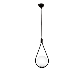 Φωτιστικό οροφής Shemesh E27 μεταλλικό μονόφωτο χρώμα μαύρο 20x20x85εκ.