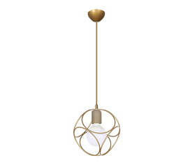 Φωτιστικό οροφής Lusita E27 μεταλλικό μονόφωτο χρώμα χρυσό 20x20x70εκ.