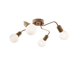 Φωτιστικό οροφής Horus E27 μεταλλικό τετράφωτο χρώμα χρυσό 48x48x10εκ.