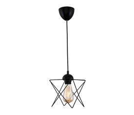 Φωτιστικό οροφής Faven E27 μεταλλικό μονόφωτο χρώμα μαύρο 17x17x70εκ.