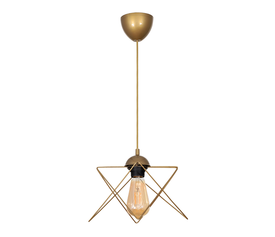 Φωτιστικό οροφής Faven E27 μεταλλικό μονόφωτο χρώμα χρυσό 17x17x70εκ.