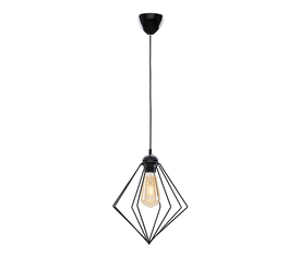 Φωτιστικό οροφής Nura E27 μεταλλικό μονόφωτο χρώμα μαύρο 24x24x72εκ.