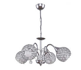 Φωτιστικό οροφής Dagobert E27 μεταλλικό τετράφωτο χρώμα ασημί 58x58x61εκ.