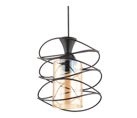 Φωτιστικό οροφής Sherwood E27 μεταλλικό μονόφωτο χρώμα μαύρο 20x20x71εκ.