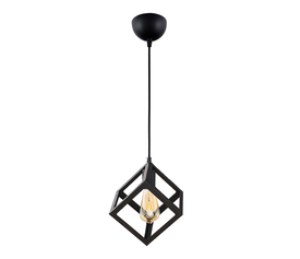 Φωτιστικό οροφής Thora E27 μεταλλικό μονόφωτο χρώμα μαύρο 22x22x70εκ.