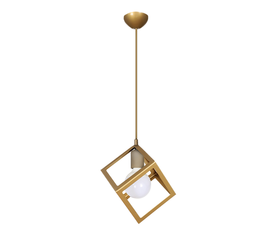 Φωτιστικό οροφής Thora E27 μεταλλικό μονόφωτο χρώμα χρυσό ματ 22x22x70εκ.