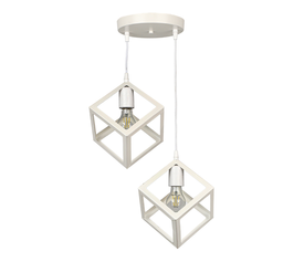 Φωτιστικό οροφής Thora E27 μεταλλικό δίφωτο χρώμα λευκό 22x22x70εκ.