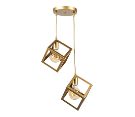 Φωτιστικό οροφής Thora E27 μεταλλικό δίφωτο χρώμα χρυσό ματ 22x22x70εκ.