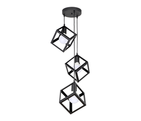 Φωτιστικό οροφής Thora E27 μεταλλικό τρίφωτο χρώμα μαύρο 22x22x70εκ.