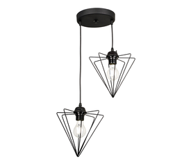 Φωτιστικό οροφής Stormie E27 μεταλλικό δίφωτο χρώμα μαύρο 21x21x70εκ.