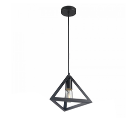 Φωτιστικό οροφής Roshan E27 μεταλλικό μονόφωτο χρώμα μαύρο 24x24x66εκ.