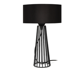 Φωτιστικό επιτραπέζιο Filip E27 μεταλλικό - υφασμάτινο χρώμα μαύρο 25x25x45εκ.