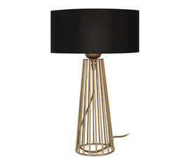 Φωτιστικό επιτραπέζιο Filip E27 μεταλλικό - υφασμάτινο χρώμα χρυσό - μαύρο 25x25x45εκ.