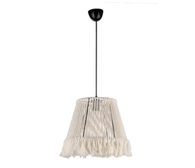 Φωτιστικό οροφής Braga E27 από σχοινί μονόφωτο χρώμα λευκό 30x30x75εκ.