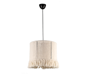 Φωτιστικό οροφής Silas E27 από σχοινί μονόφωτο χρώμα λευκό 30x30x75εκ.