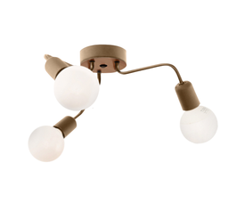 Φωτιστικό οροφής Salvi E27 μεταλλικό τρίφωτο χρώμα χρυσό 44x44x10εκ.