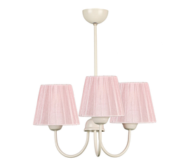 Φωτιστικό οροφής Ovana E27 μεταλλικό - υφασμάτινο τρίφωτο χρώμα ροζ 45x45x50εκ.