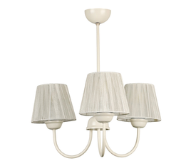 Φωτιστικό οροφής Ovana E27 μεταλλικό - υφασμάτινο τρίφωτο χρώμα κρεμ 45x45x50εκ.