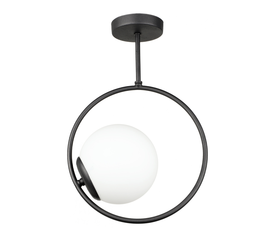 Φωτιστικό οροφής Scoy E27 μεταλλικό μονόφωτο χρώμα μαύρο Ø26x40εκ.