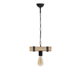Φωτιστικό οροφής Vero E27 ξύλινο μονόφωτο χρώμα φυσικό - μαύρο 25x8x65εκ.