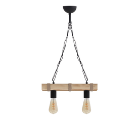 Φωτιστικό οροφής Vero E27 ξύλινο δίφωτο χρώμα φυσικό 40x8x65εκ.