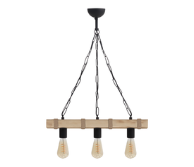 Φωτιστικό οροφής Vero E27 ξύλινο τρίφωτο χρώμα φυσικό 50x8x65εκ.