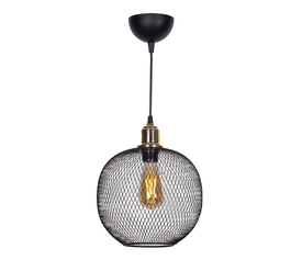 Φωτιστικο οροφής Amos Ε27 μεταλλικό μονόφωτο χρώμα μαύρο 26x26x65εκ.