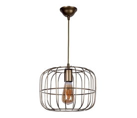 Φωτιστικό οροφής Cassie E27 μεταλλικό μονόφωτο χρώμα χρυσό Ø25x60εκ.