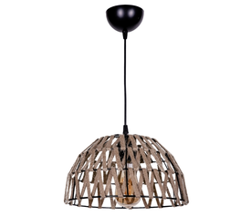 Φωτιστικό οροφής Simoza E27 μεταλλικό - σχοινί μονόφωτο χρώμα φυσικό Ø30x70εκ.