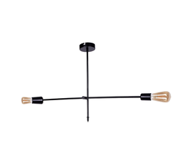 Φωτιστικό οροφής Nimo E27 μεταλλικό δίφωτο χρώμα μαύρο 92x12x57εκ.