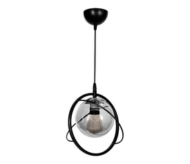 Φωτιστικό οροφής Globe E27 μεταλλικό μονόφωτο χρώμα μαύρο Ø25x75εκ.