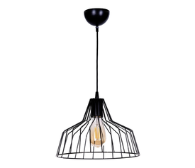 Φωτιστικό οροφής Arezzo E27 μεταλλικό μονόφωτο χρώμα μαύρο Ø30x75εκ.