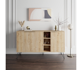 Μπουφές Clara χρώμα φυσικό οξιάς 142x35,6x83εκ.