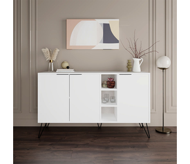 Μπουφές Clara χρώμα λευκό 142x35,6x83εκ.