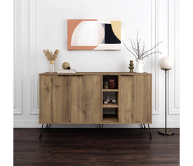 Μπουφές Clara χρώμα ανοιχτό καρυδί 142x35,6x83εκ.