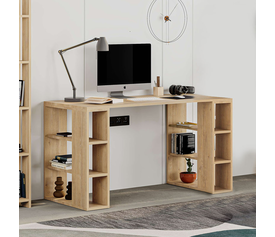 Γραφείο εργασίας Colmar χρώμα sapphire oak 140x60x75εκ