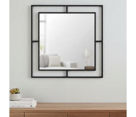 Καθρέφτης τοίχου Corner αλουμινίου χρώμα μαύρο 58,6x2x58,6εκ.