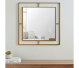 Καθρέφτης τοίχου Corner αλουμινίου χρώμα χρυσό 58,6x2x58,6εκ.