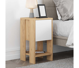 Κομοδίνο Ema χρώμα sapphire oak - λευκό 30x30x55εκ.