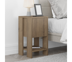 Κομοδίνο Ema χρώμα ανοιχτό καρυδί 30x30x55εκ.