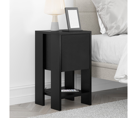 Κομοδίνο Ema χρώμα μαύρο 30x30x55εκ.