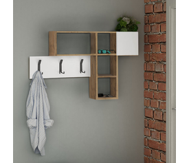 Κρεμάστρα τοίχου Game χρώμα φυσικό οξιάς - λευκό 99,5x15x61εκ.