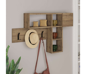 Κρεμάστρα τοίχου Game χρώμα ανοιχτό καρυδί 99,5x15x61εκ.