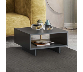 Τραπεζάκι σαλονιού Hola χρώμα ανθρακί 60x60x32εκ.