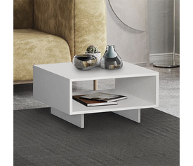 Τραπεζάκι σαλονιού Hola χρώμα λευκό 60x60x32εκ.