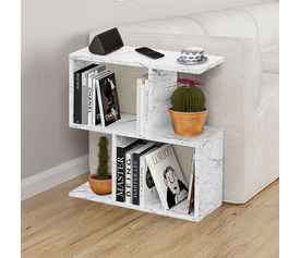 Βοηθητικό τραπεζάκι Homemania χρώμα λευκό εφέ μαρμάρου 60x20x60εκ.