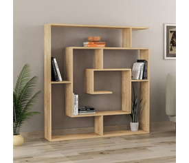 Βιβλιοθήκη Labirent χρώμα φυσικό οξιάς 125x22x129εκ.